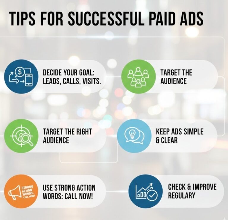 Scrupulous Technology’s guide to paid ads: Target precisely, keep messaging clear, and monitor performance regularly for maximum impact.