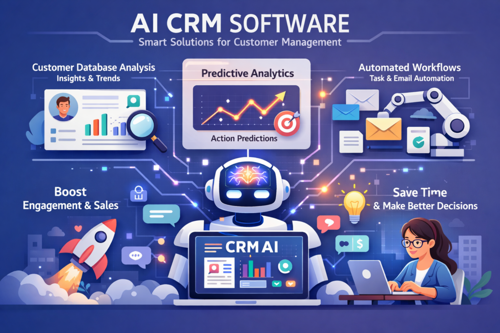 AI CRM software by Scrupulous Technology uses AI to manage customer data, track interactions, and automate tasks for better sales and growth.