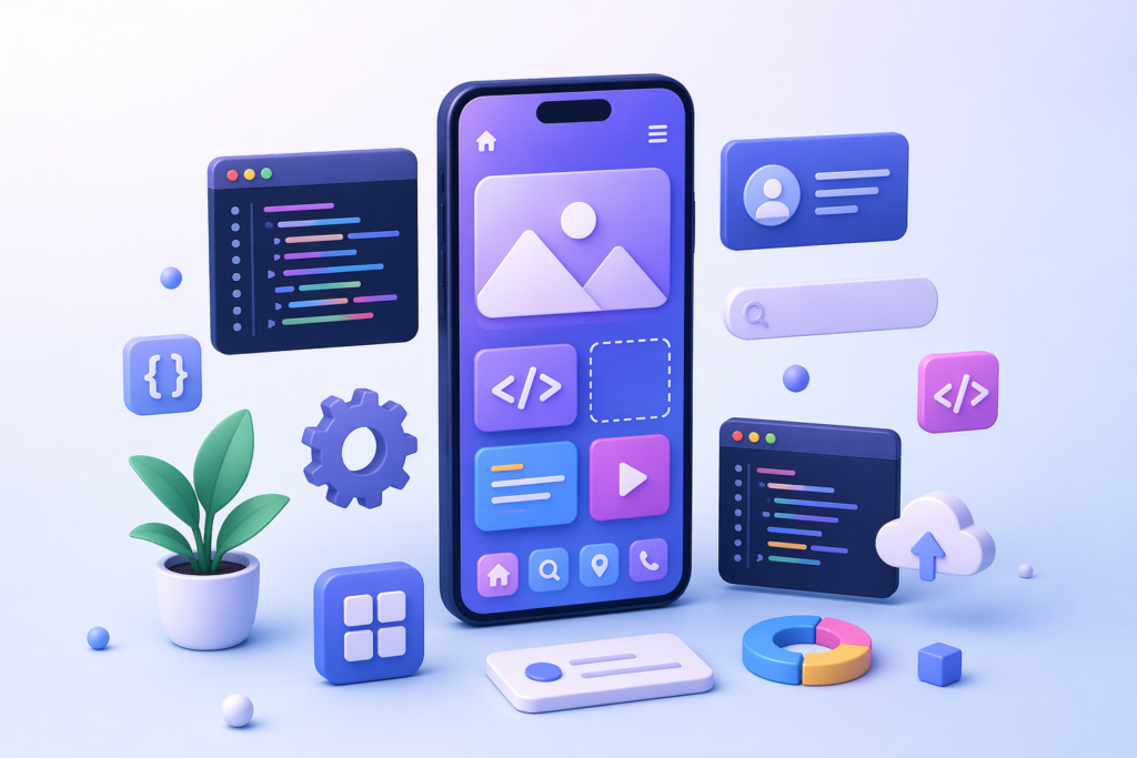 AI-powered mobile app showing smart features like user personalization, data analysis, and automation by Scrupulous Technology for better user experience.