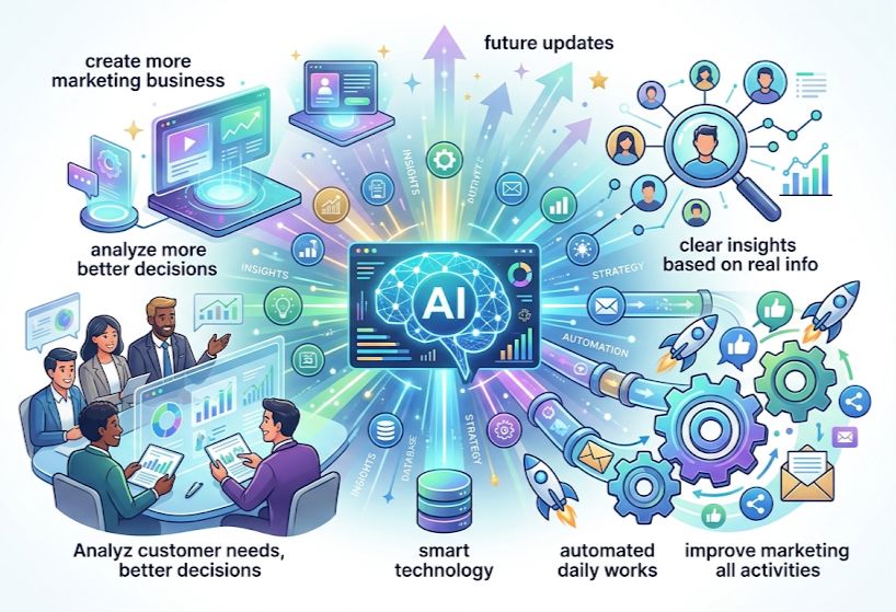 AI in marketing by Scrupulous Technology uses smart tools to analyze customer data, predict trends, and automate tasks for better marketing decisions.