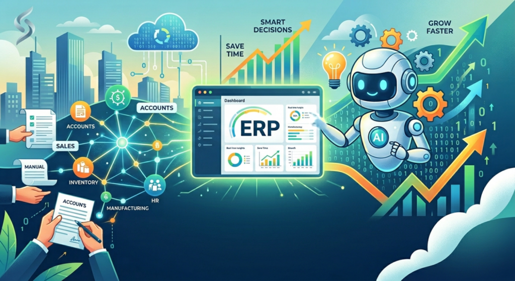 Scrupulous Technology delivering AI-powered ERP solutions to help businesses automate tasks, improve decisions, and achieve faster growth efficiently