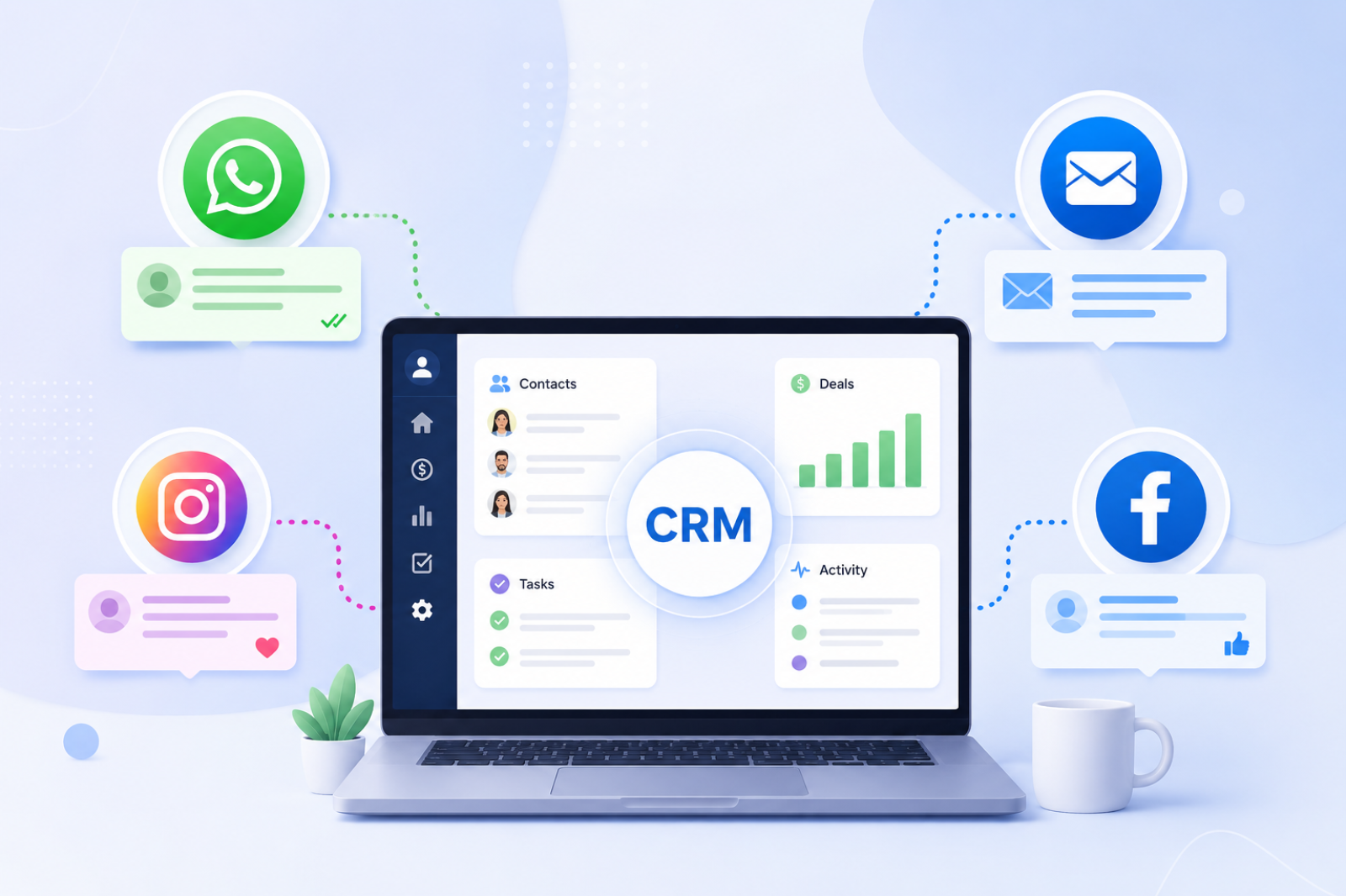 CRM Integration with WhatsApp, Email, and Social Media