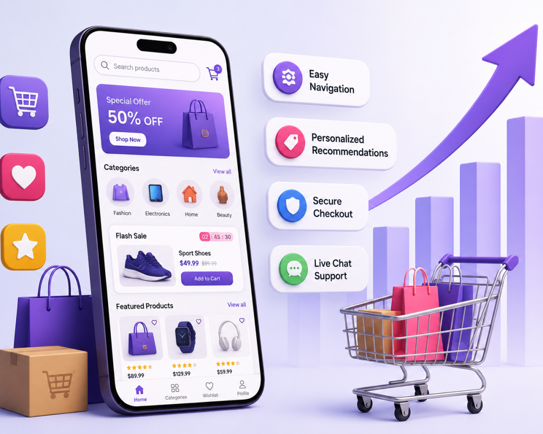 eCommerce Mobile App Development: Features That Increase Sales
