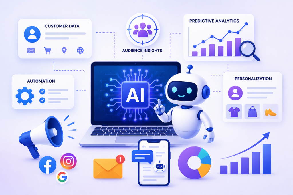 Discover how Scrupulous Technology uses AI in digital marketing to automate tasks, personalize campaigns, and help businesses grow faster with smart insights.
