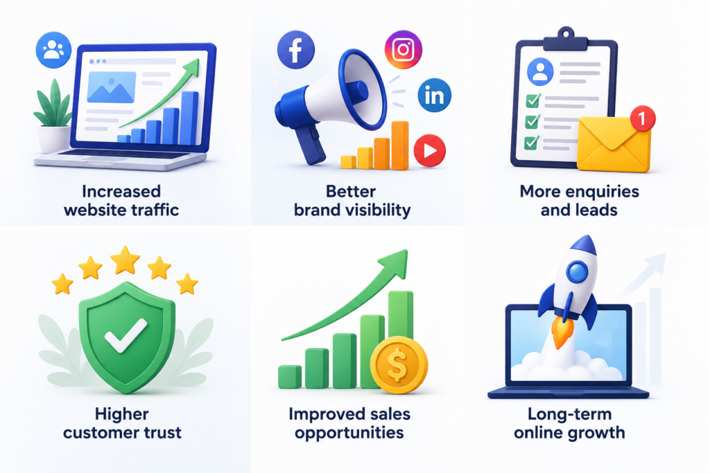 At Scrupulous Technology, we help businesses rank higher on Google to increase traffic, build trust, generate leads, and drive long-term growth.