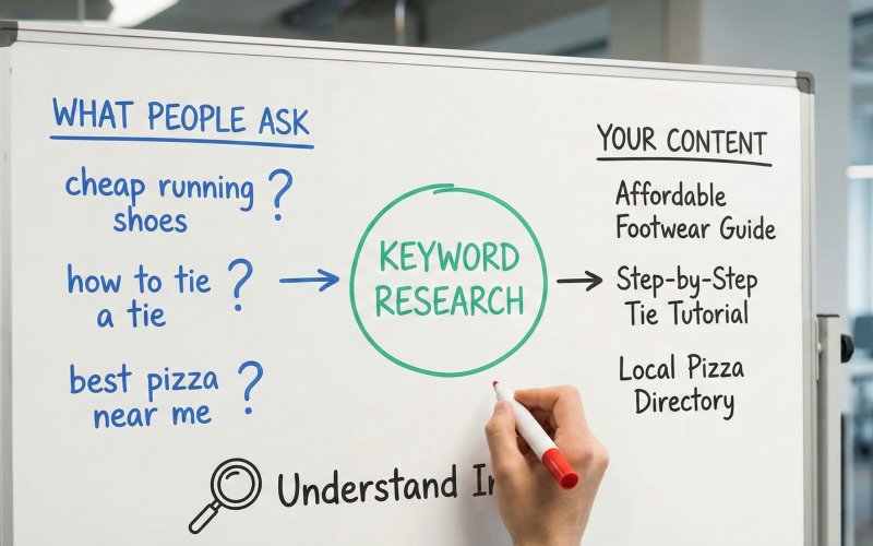 Scrupulous Technology guide explaining how keyword research matches user searches to your website.