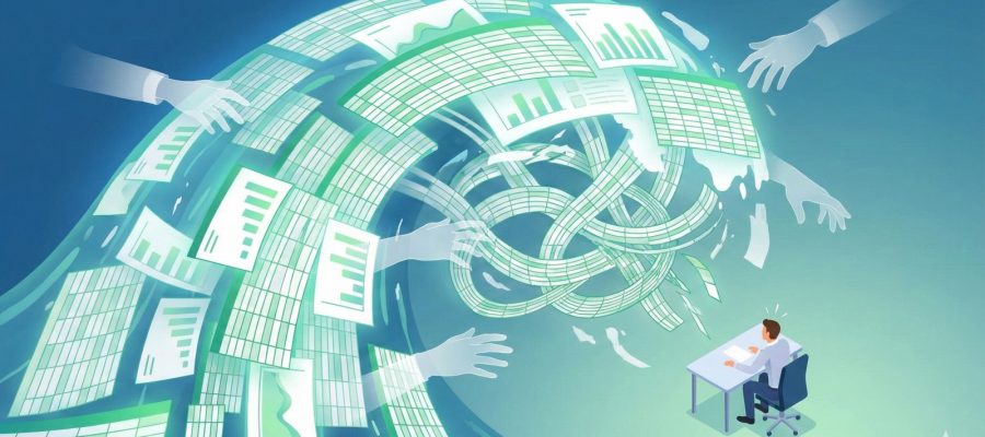 Scrupulous Technology infographic explaining when to use Excel for managing limited business data.