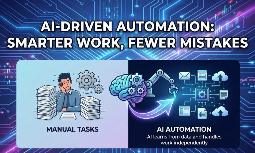 Scrupulous Technology overview of AI automation using data learning to complete business tasks automatically.