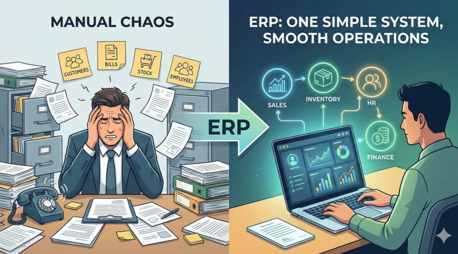 Stop managing manually and handle daily business operations smoothly with Scrupulous Technology ERP.
