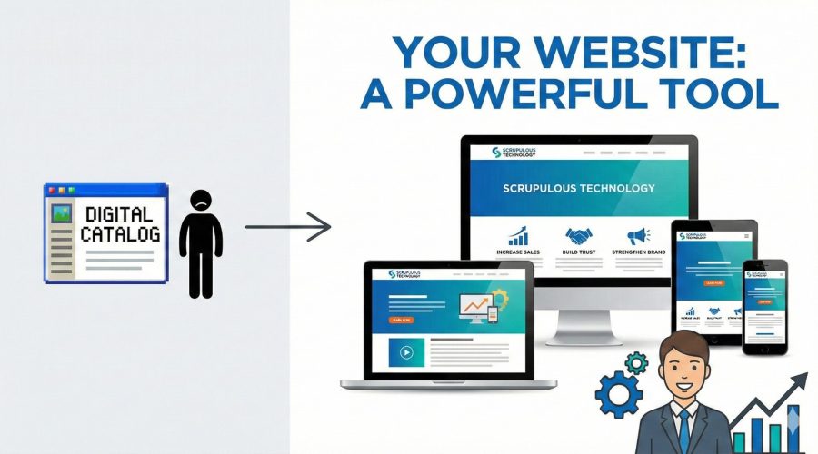 Scrupulous Technology team developing a professional, user-friendly website for business growth.