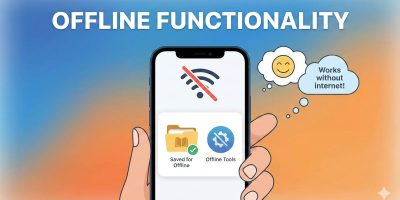 Offline mode capability graphic for mobile applications designed by Scrupulous Technology.
